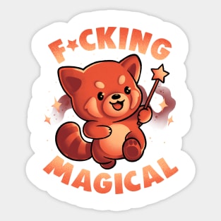 Red Panda Magic - Funny Cute Wizard Red Panda Gift Sticker